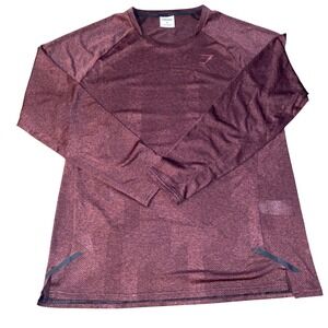Gymshark Seamless Muscle Fit Long Sleeve Compression Shirt XL‎ Maroon Authentic